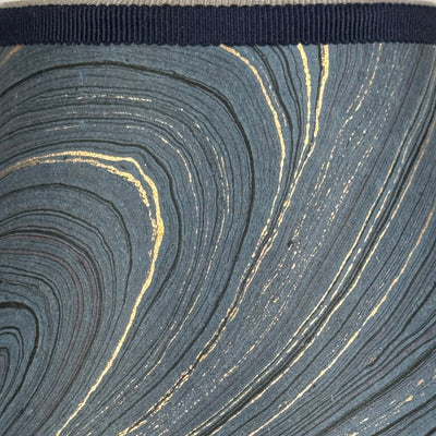 Sapphire marbled paper lamp shade with swirling gold pattern for Poldina Pro and Pro Mini