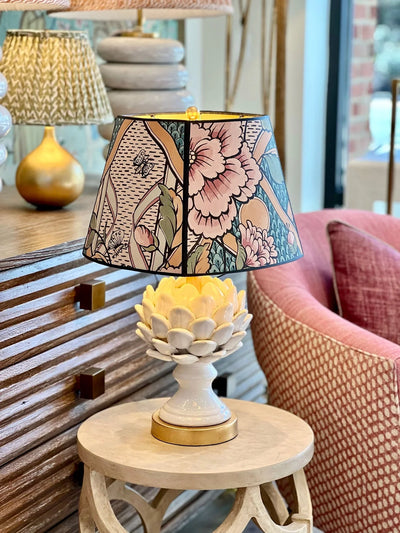 Gucci lampshade on an artichoke lamp