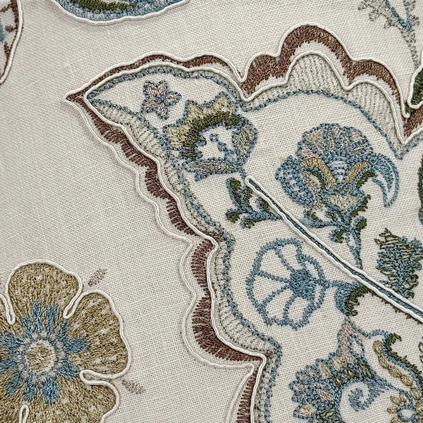 Ian Sanderson Chalk Hill Blue Shiraz Embroidered White Lampshade