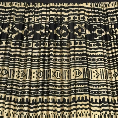 close up Black & Taupe Geometric Sari Lampshade with Black Trim