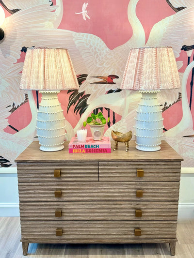 Spitzy Ceramic Table Lamp in Ivory Crackle