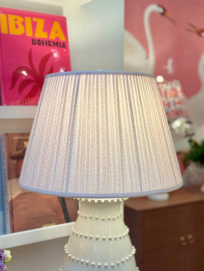 Ian Sanderson Bisque Petra Lampshade On Spitzy table lamp