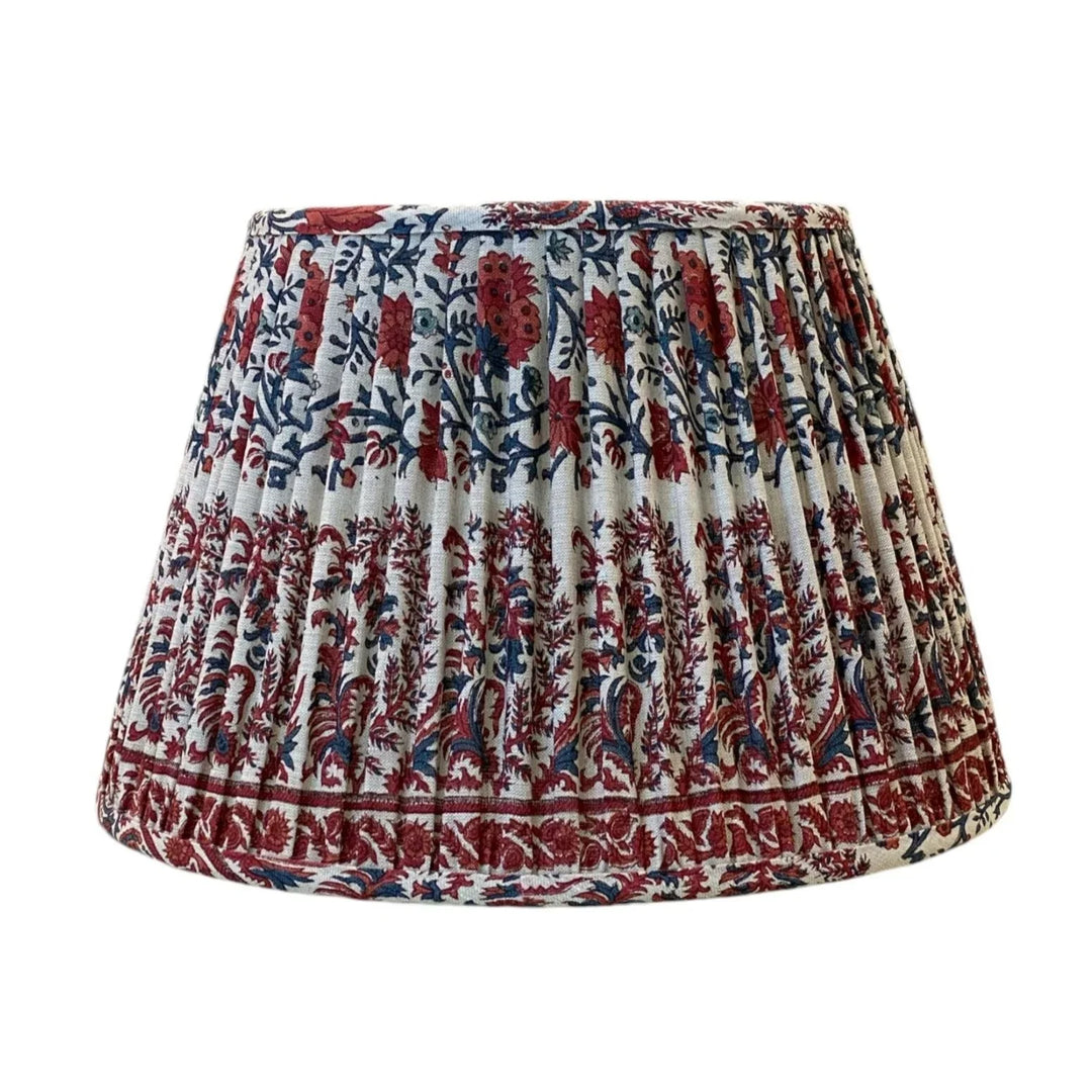 Ian Sanderson Red and Blue Bordeaux Mallow Border Lampshade