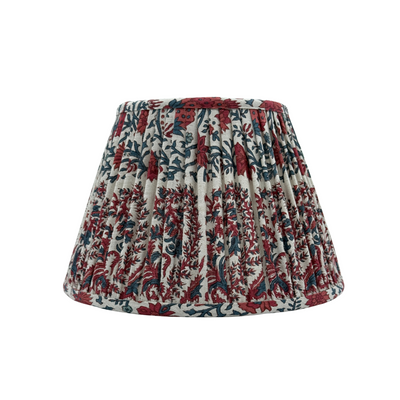 Ian Sanderson Bordeaux Mallow Border Lampshade Front view 12 ins