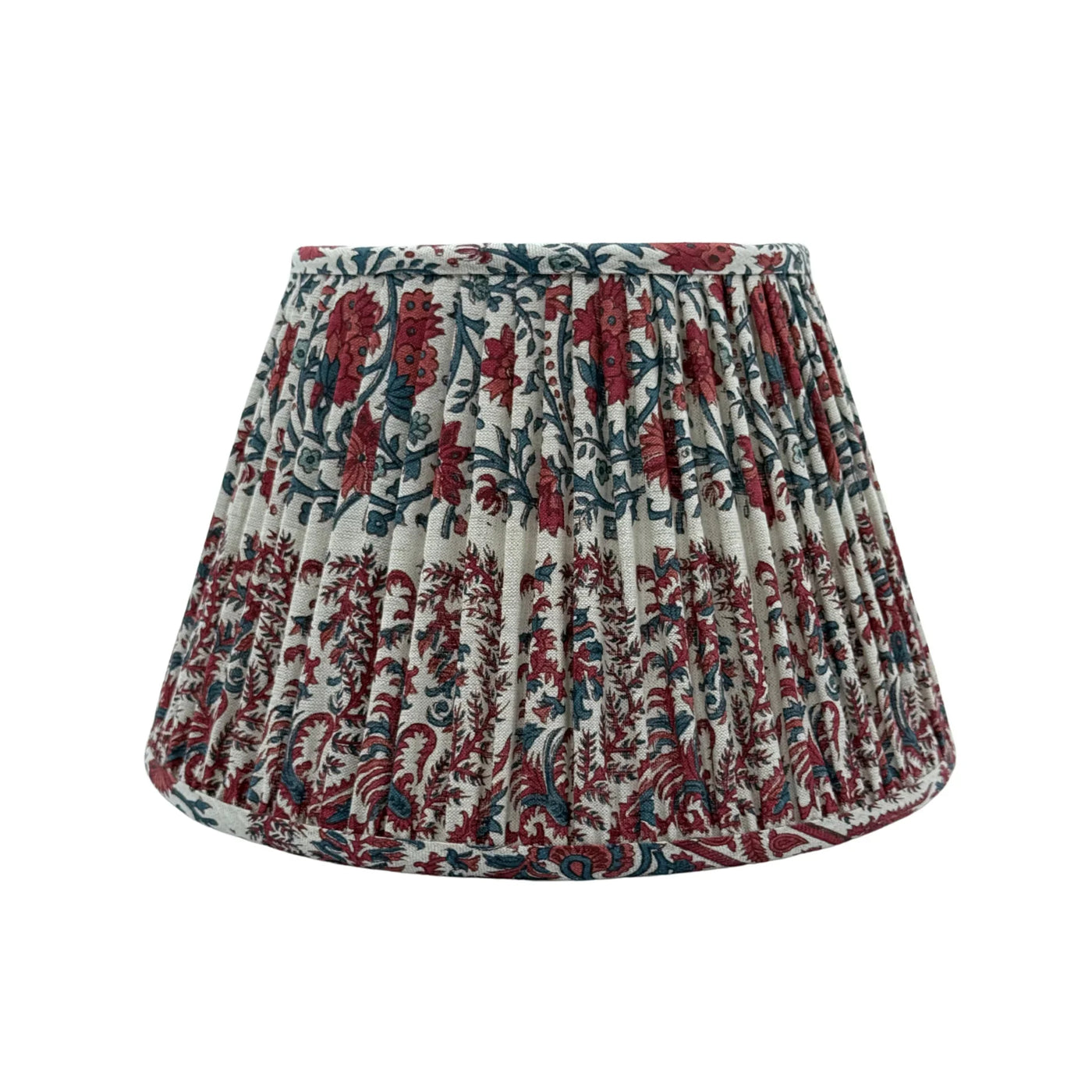 Ian Sanderson Bordeaux Mallow Border Lampshade front view 14 ins