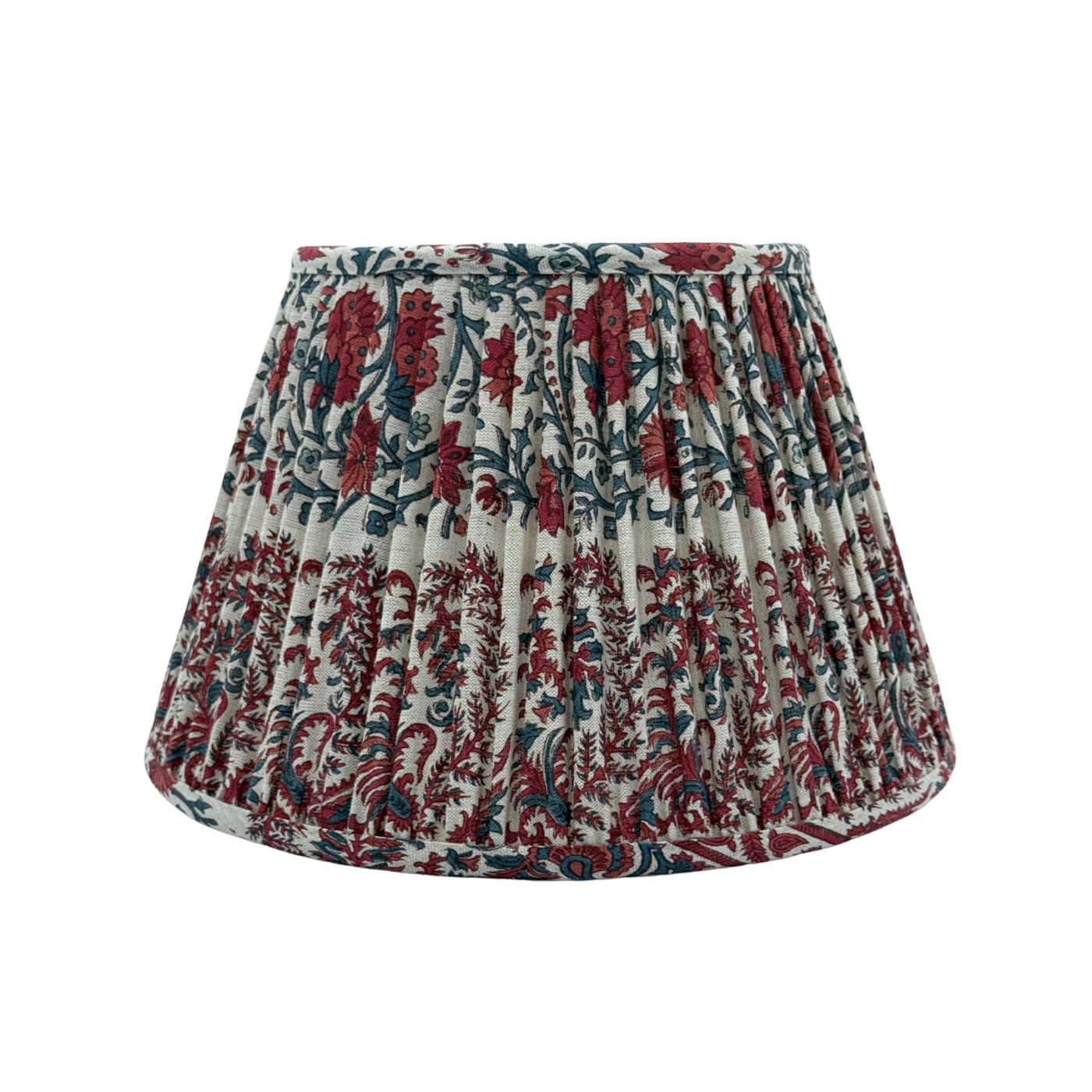 Ian Sanderson Bordeaux Mallow Border Lampshade front view 14 ins