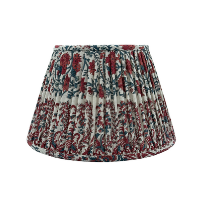 Ian Sanderson Bordeaux Mallow Border Lampshade front view 14 ins