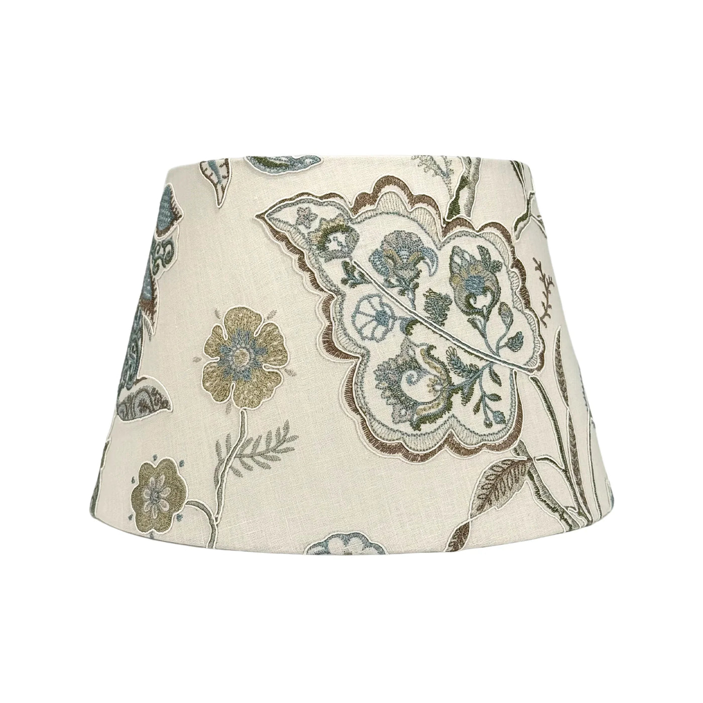 Ian Sanderson Chalk Hill Blue Shiraz Embroidered White Lampshade