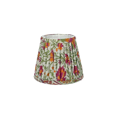 Ian Sanderson Chilli Mallow Border Lampshade front view 6ins