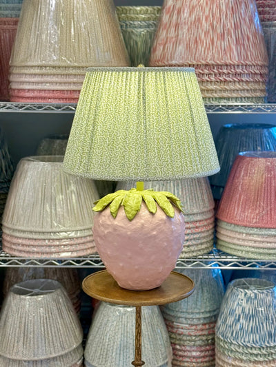Ian Sanderson Comfrey Petra Lampshade on Pink Strawberry table lamp