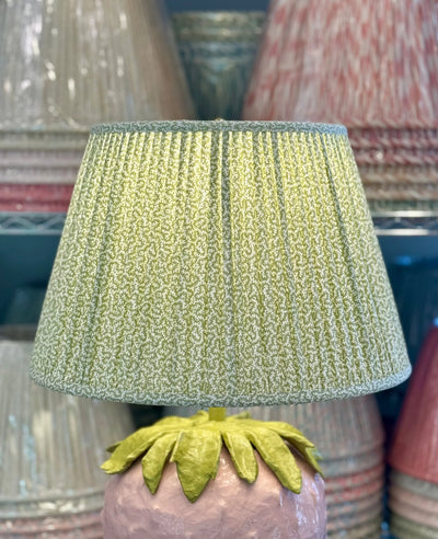 Ian Sanderson Comfrey Petra Lampshade Close Up on pink strawberry lamp