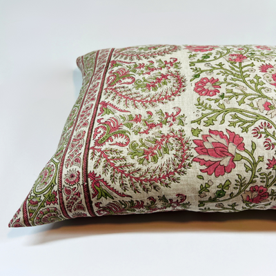 Ian Sanderson Cushion in Thrift Pink Mallow Border