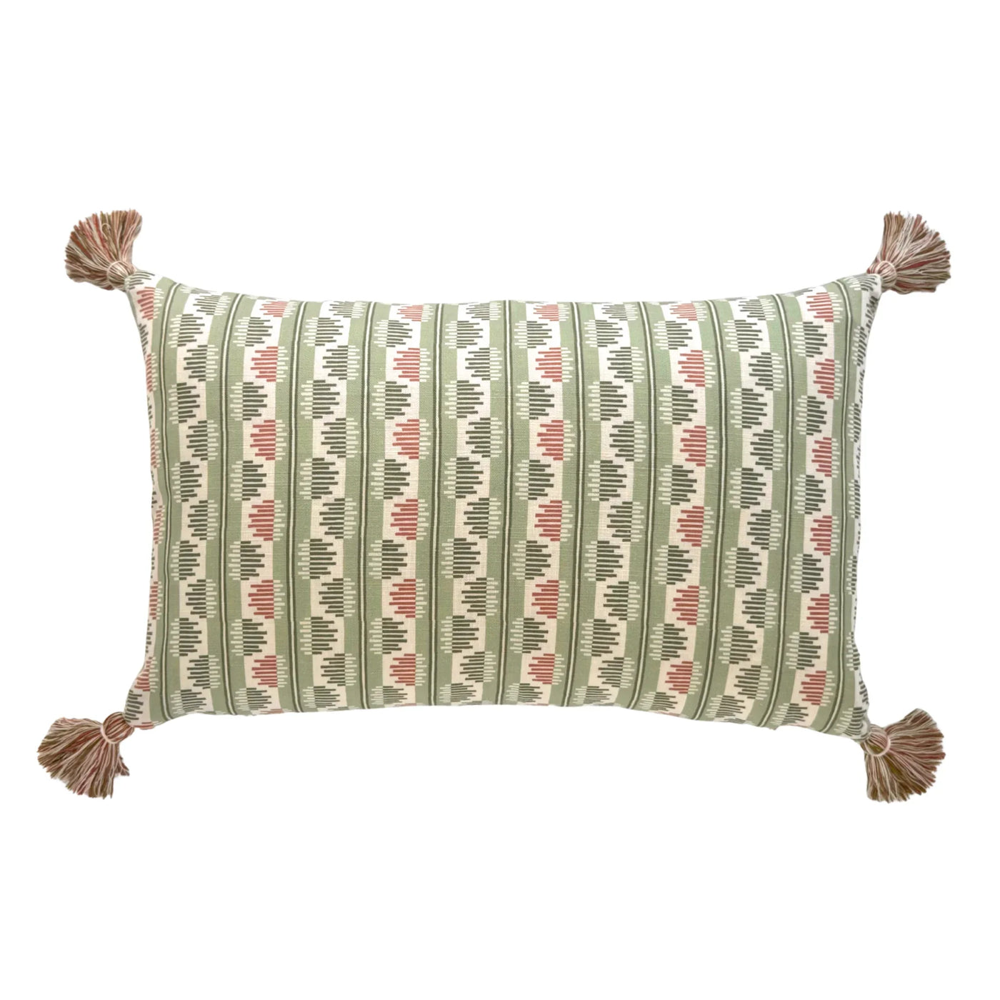 Ian Sanderson Olmo in Green Culpeper and Nettie in Green Lettuce Cushion with Green Tassels