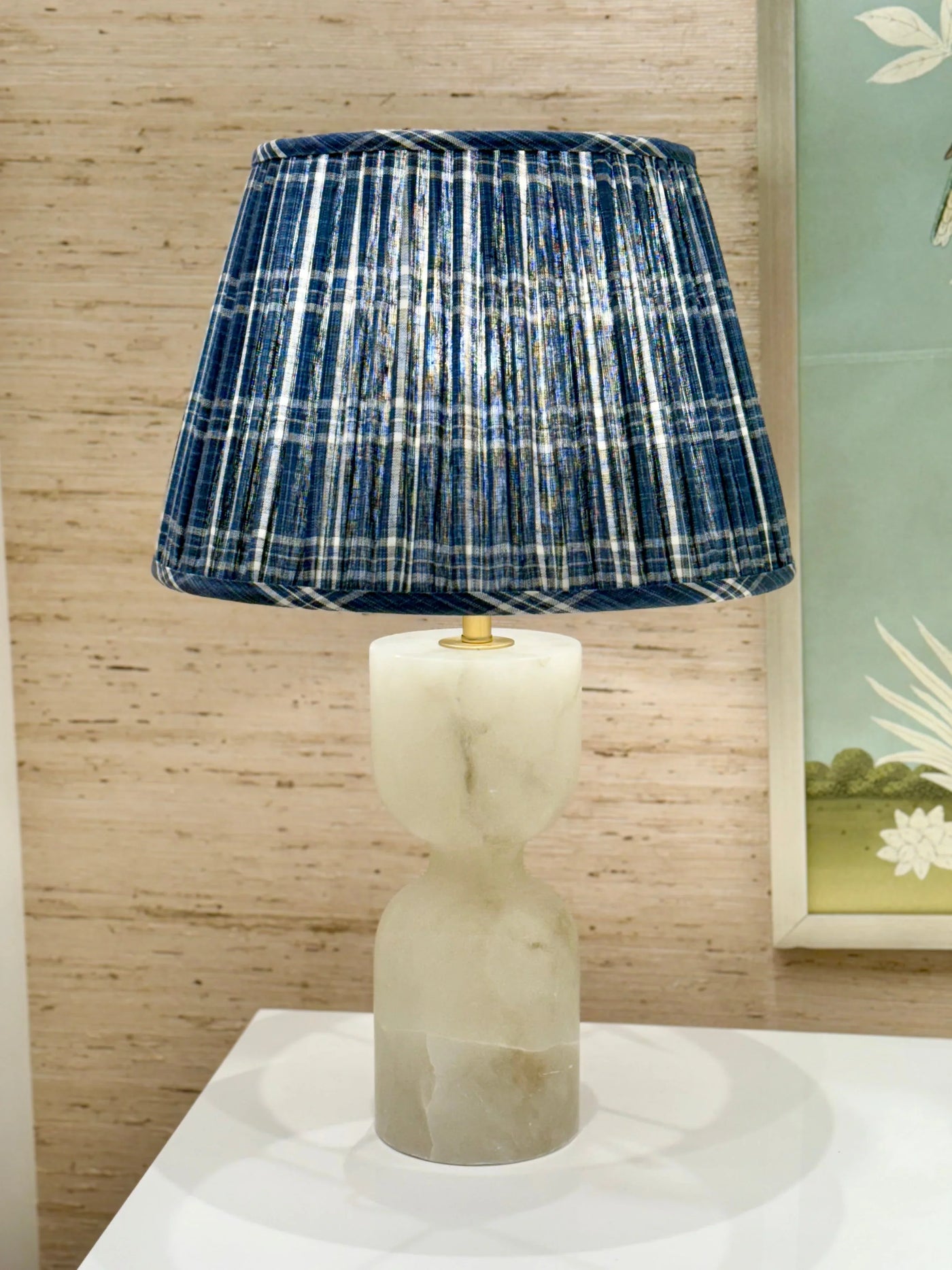 Ian Sanderson Peverell Check Blue Lampshade vignette