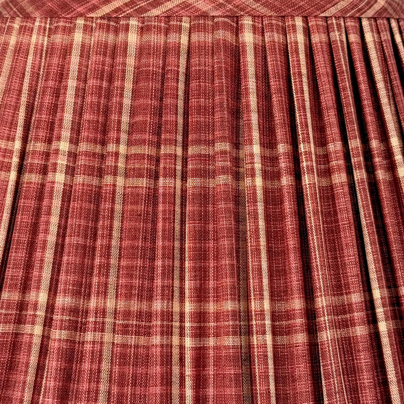 Ian Sanderson Peverell Check Red Lampshade up close 