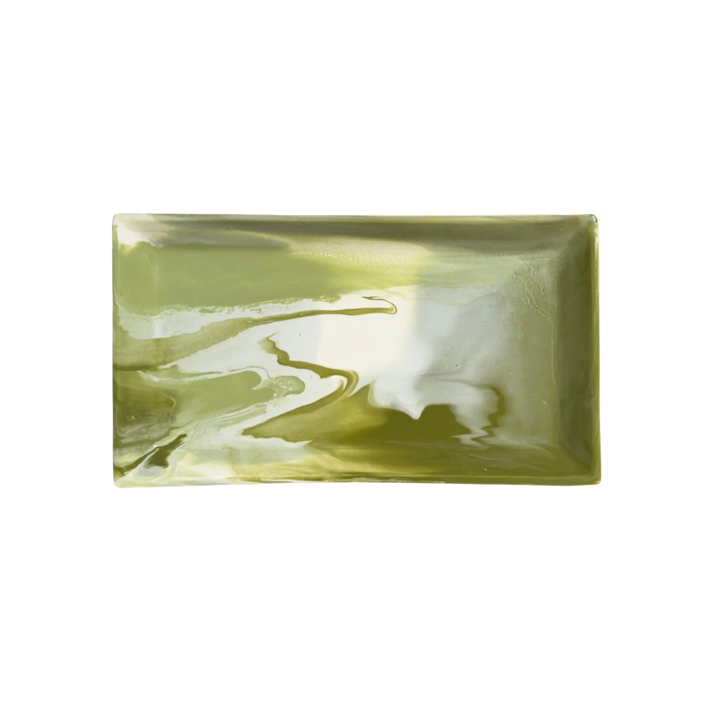 Paul Schneider Rectangle Tray in Green & Ivory Geode