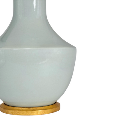 close up Lambay Porcelain Table Lamp in Ice Blue