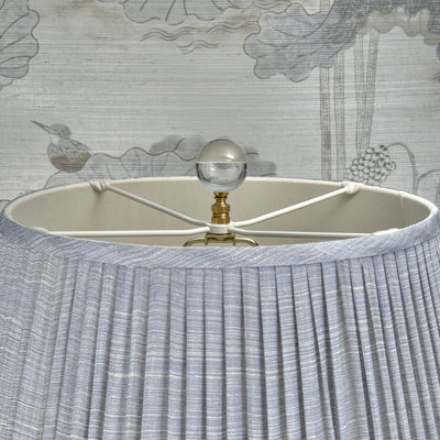 Large Clear Crystal Ball Finial in Polished Brass Close Up