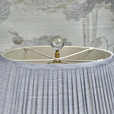 Large Clear Crystal Ball Finial in Polished Brass Close Up