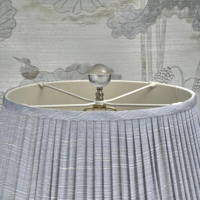 Large Clear Crystal Ball Finial in Polished Nickel Close Up