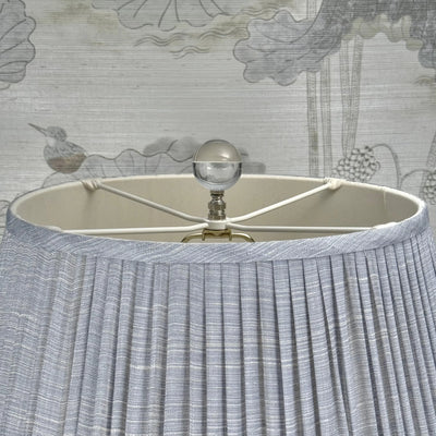 Large Clear Crystal Ball Finial in Polished Nickel Close Up