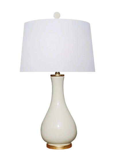 Large ivory lamp with white lampshade