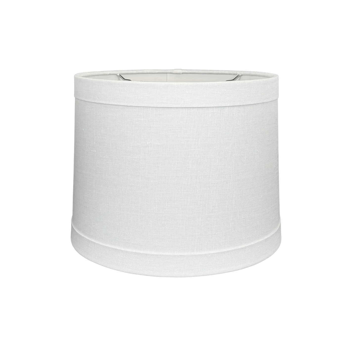 Linen Banded Retro Drum Lampshade - Bone
