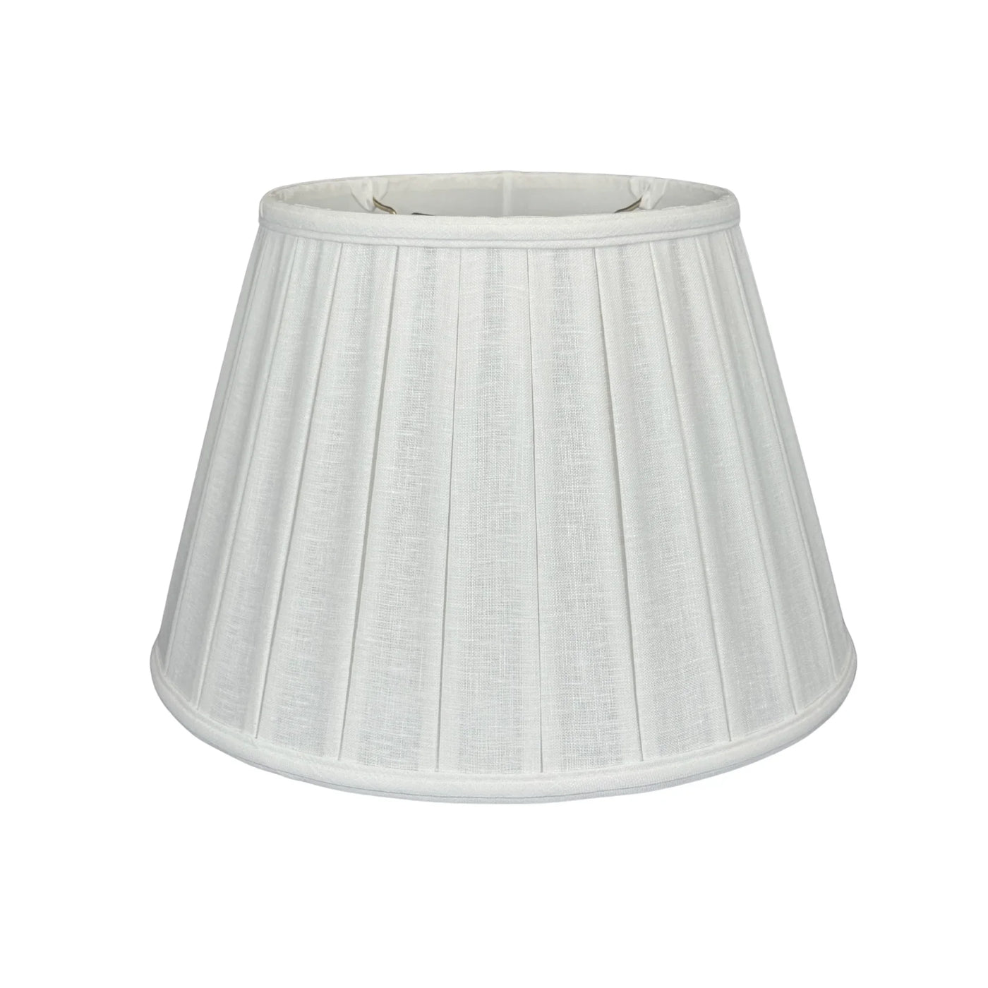 Linen English Empire Wide Box Pleat Lampshade - Bone