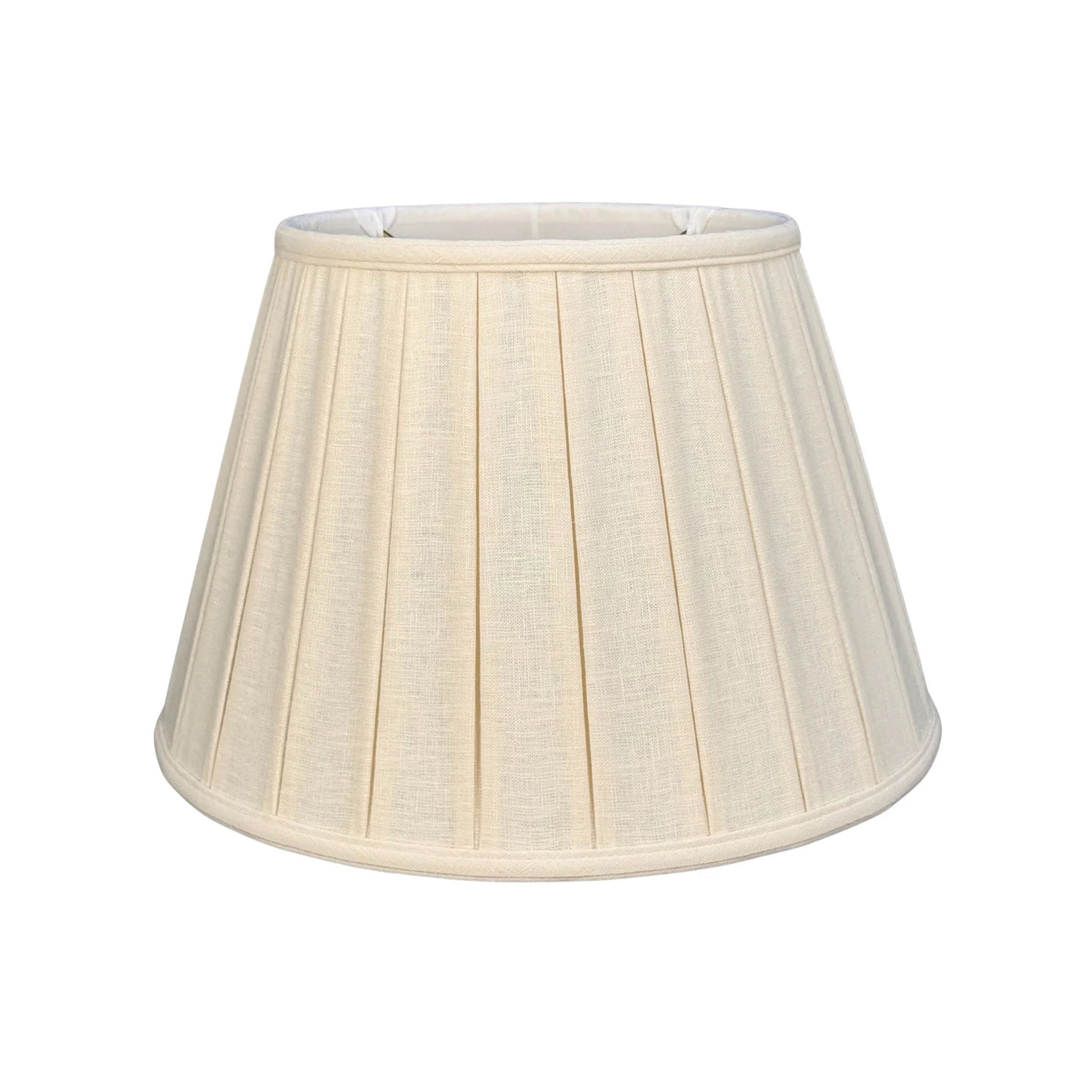 Linen English Empire Wide Box Pleat Lampshade in Egg