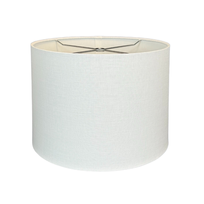 Linen Rolled Edge Retro Drum Lampshade - Bone
