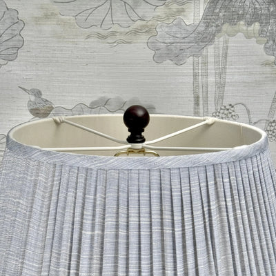 Mahogany Finish Wood Ball on Pedestal Finial Close Up