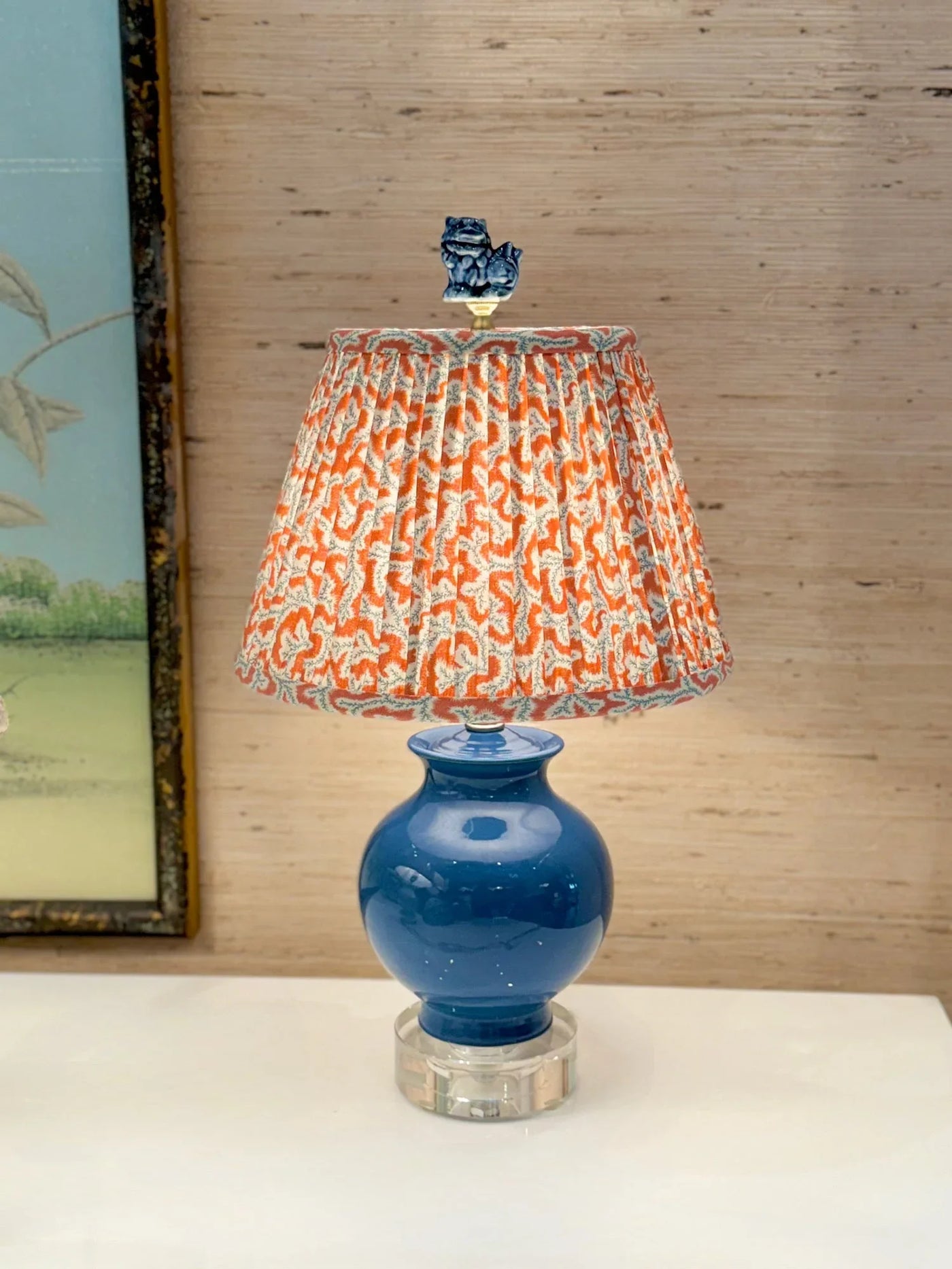Ian Sanderson Lampshade on a blue lamp
