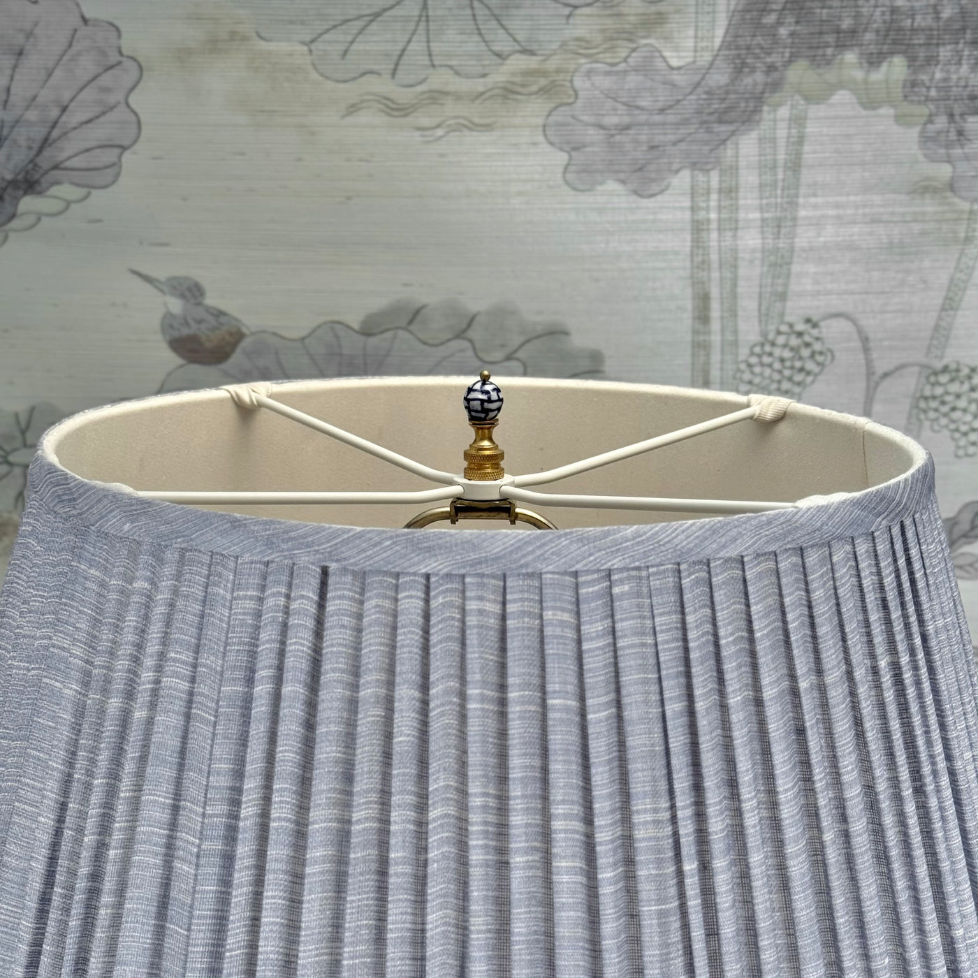 Mini Porcelain Blue and White Finial Close Up