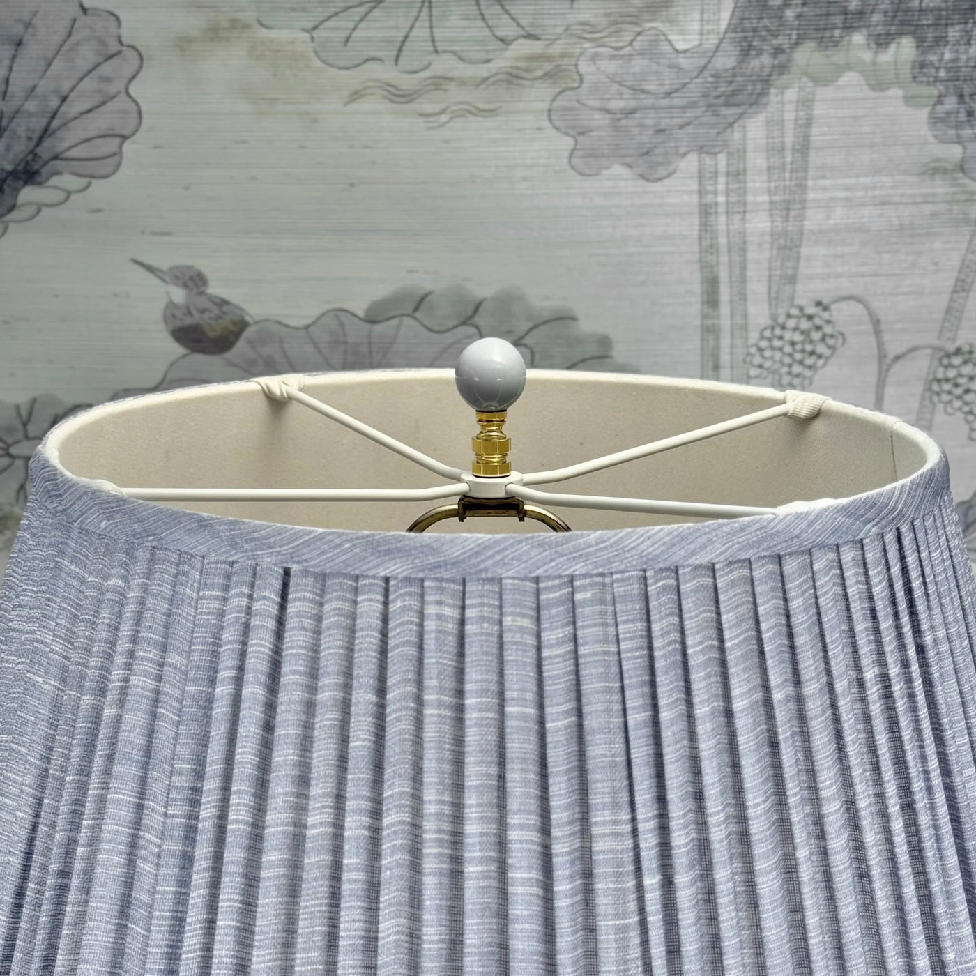 Mist Gray Ceramic Ball Finial Close Up