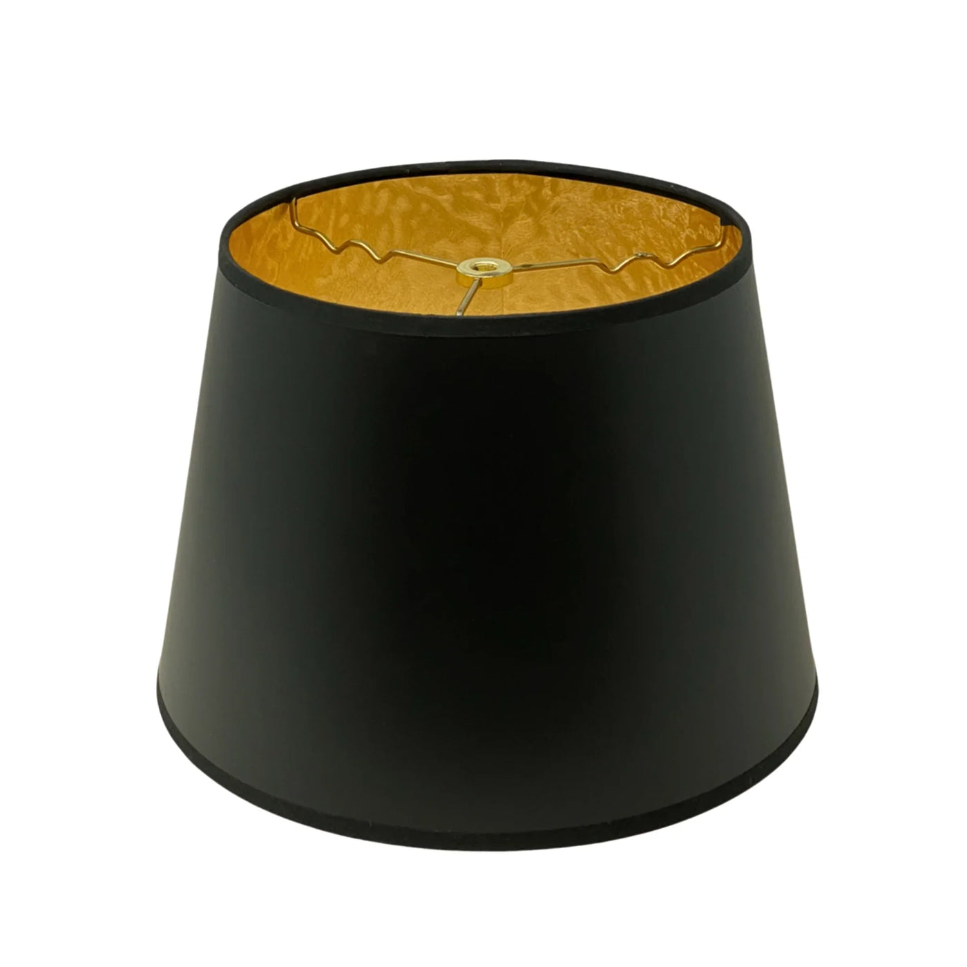 Handmade black lamp shade with gold interior