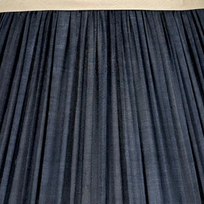 Navy Sari Lampshade with Champagne Silk Trim Close Up 