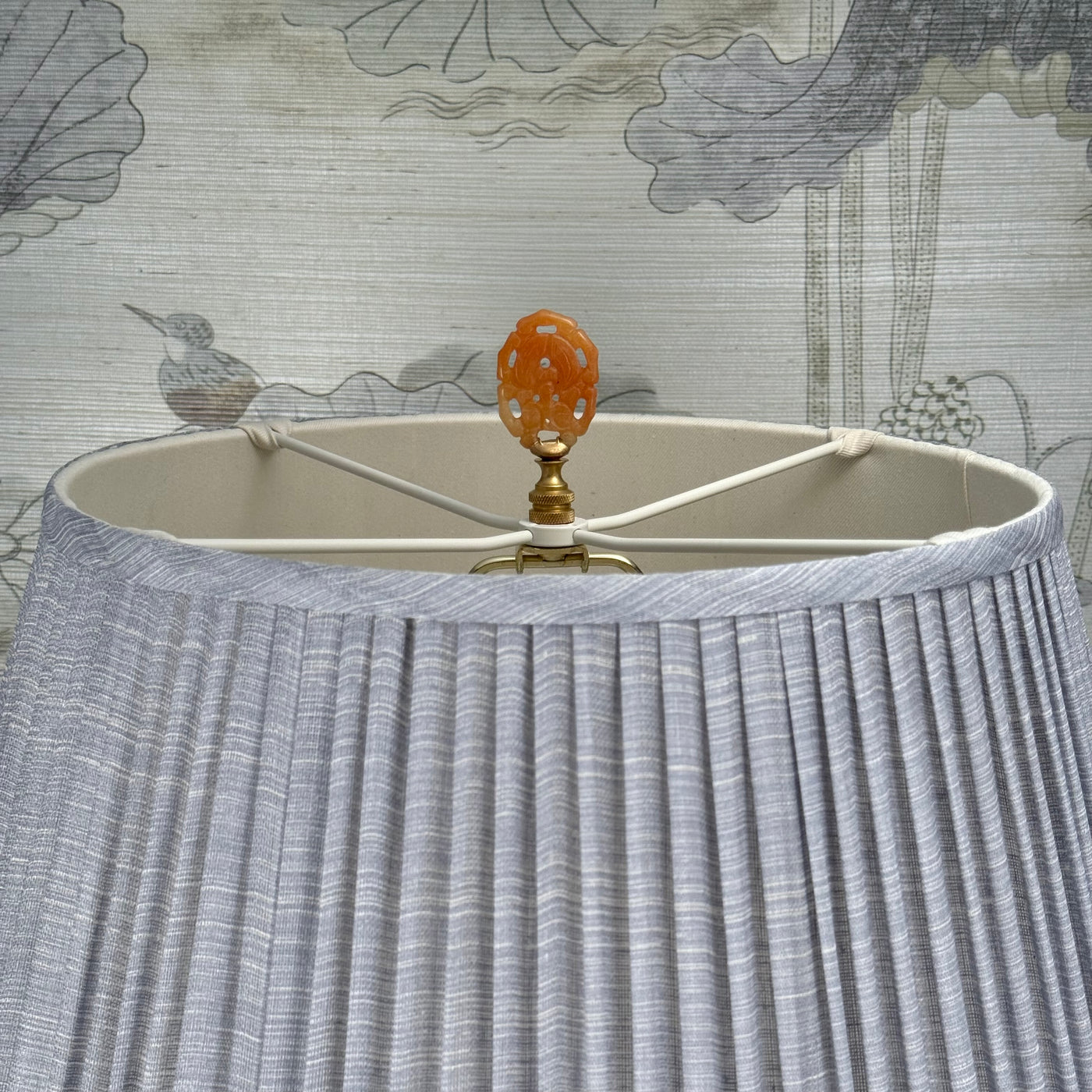 Orange Jasper Oval Finial Close Up