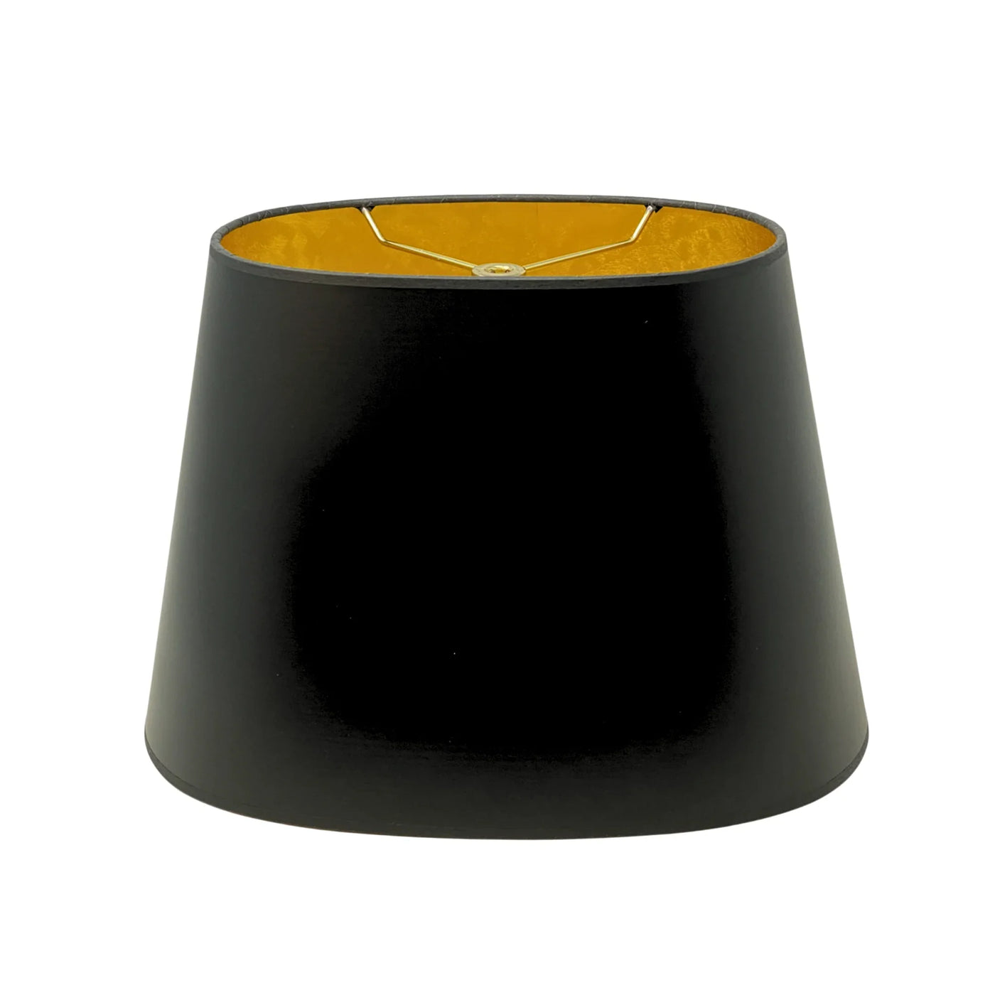 Handmade black lamp shade with gold interior