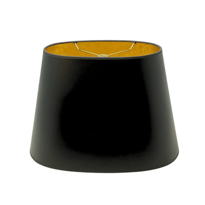 Handmade black lamp shade with gold interior
