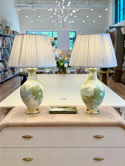 Paul Schneider Athens Lamp in Glossy Nile Green, Ivory & Fern Green Geode 