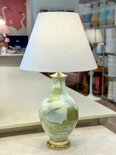 Paul Schneider Athens Lamp in Glossy Nile Green, Ivory & Fern Green Geode vignette