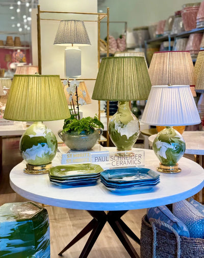 Paul Schneider Athens Lamp in Green & Ivory Geode