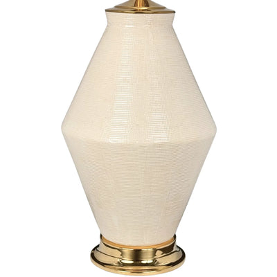 Paul Schneider Brinkley Lamp in Thatched Ivory Crackle Up Close detail