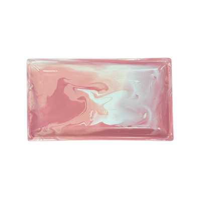 Paul Schneider Rectangle Tray in Pink & Ivory Geode