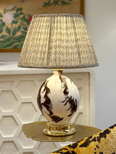 Paul Schneider Maypearl Lamp in Brown & White Geode