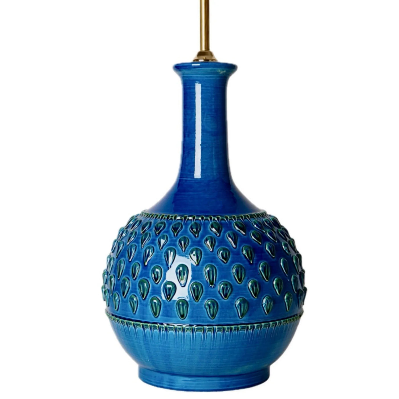 Close up Penny Morrison Blue Amara Ceramic Table Lamp