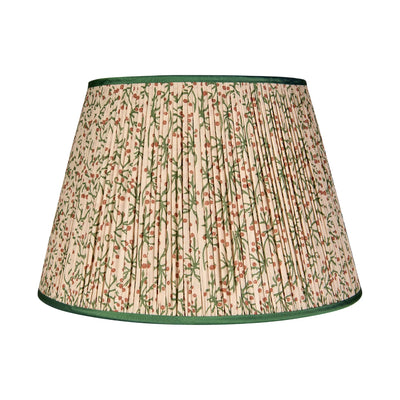 Penny Morrison Green/Cinnamon Juniper Pleated Lampshade with Green Trim
