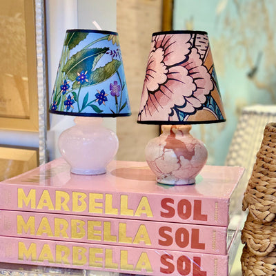 Piccolo mini table lamp with Gucci lampshade.