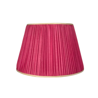 Pink Sari Lampshade with Champagne Silk Trim