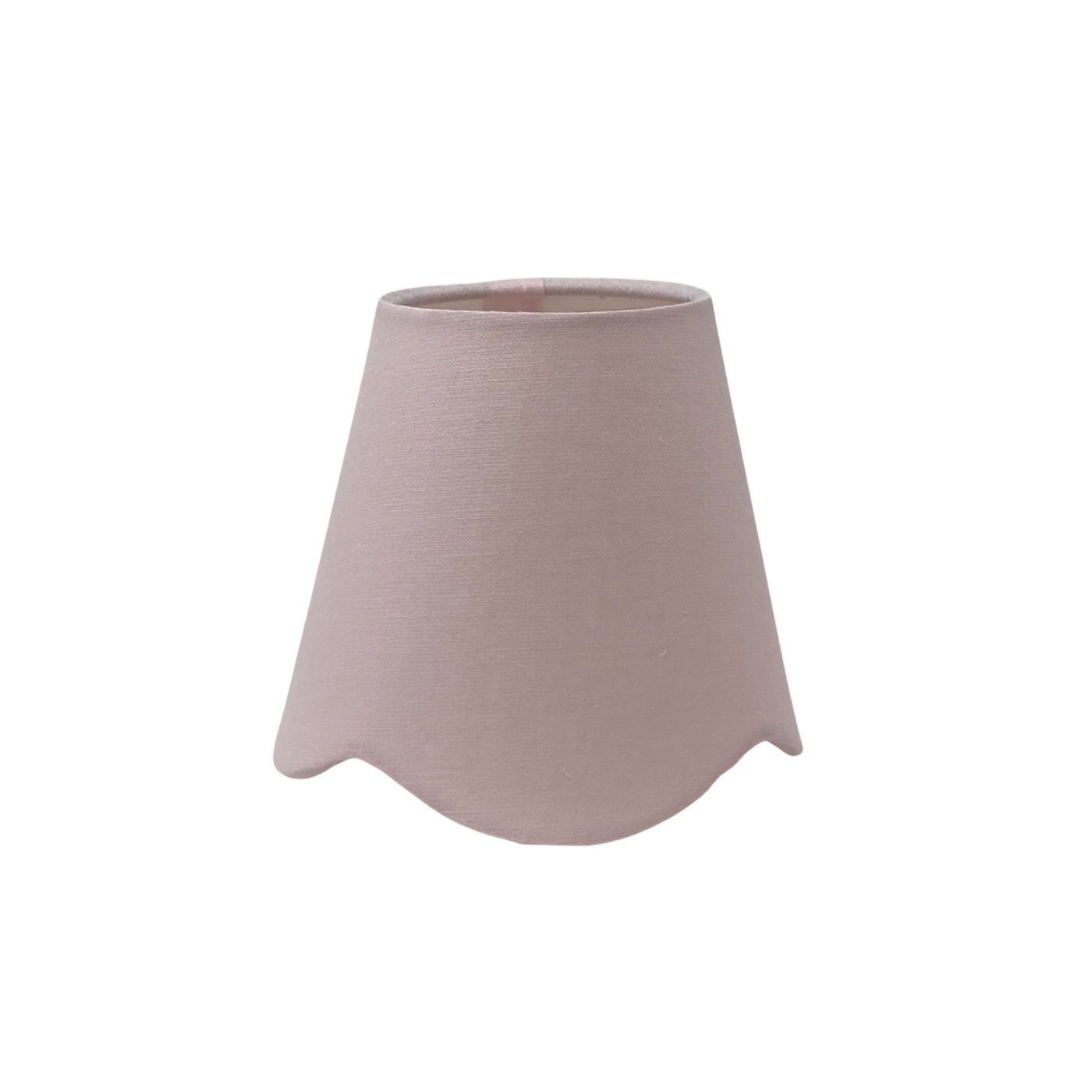 Scalloped Linen Chandelier Shade - Pink